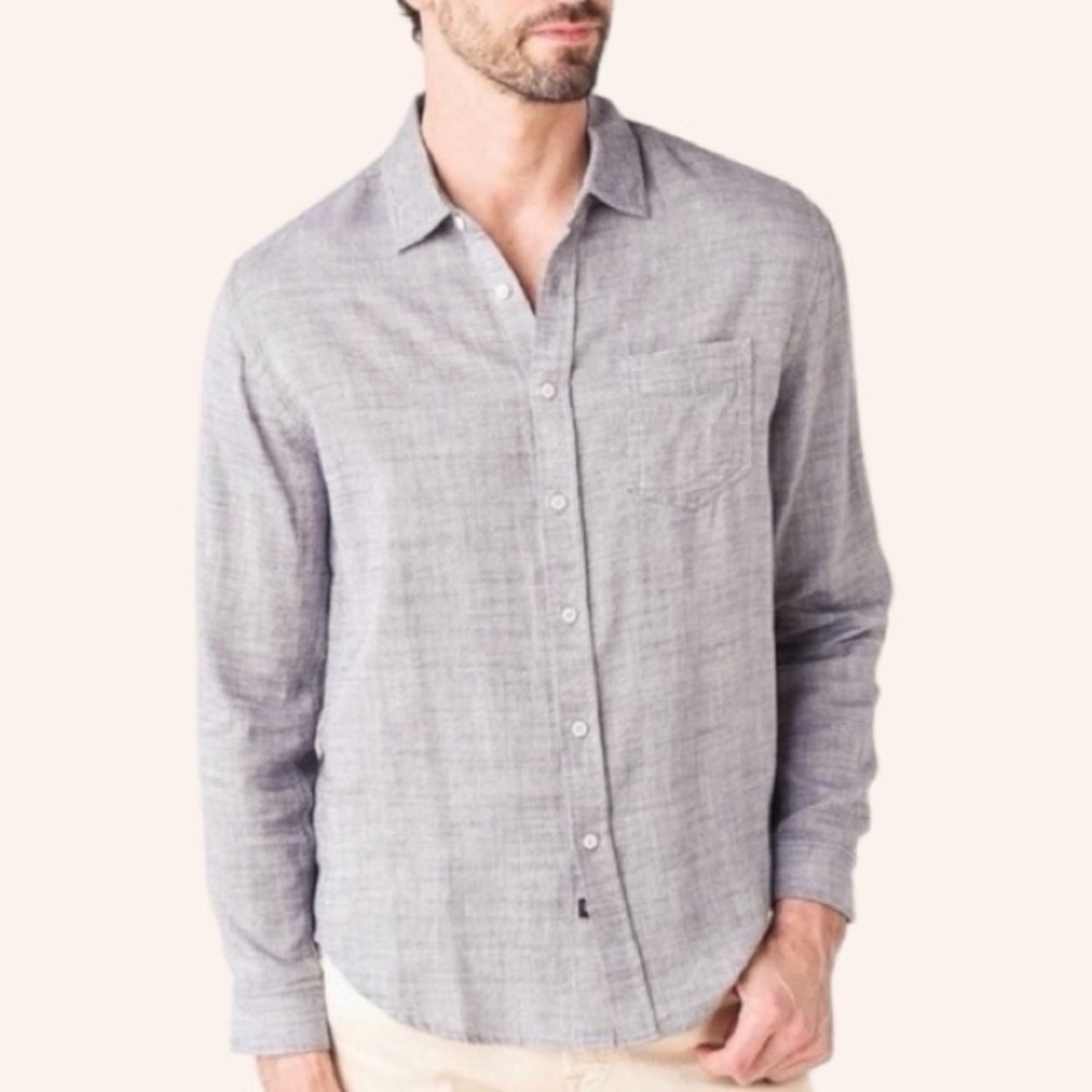 RAILS Wyatt Navy Chambray Long Sleeve Button Down Lightweight Cotton Shirt Small